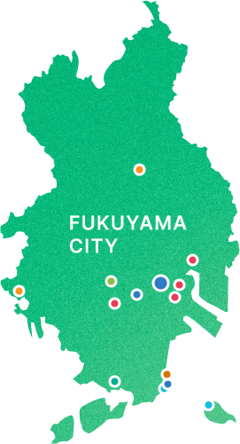 イラスト:地図、福山